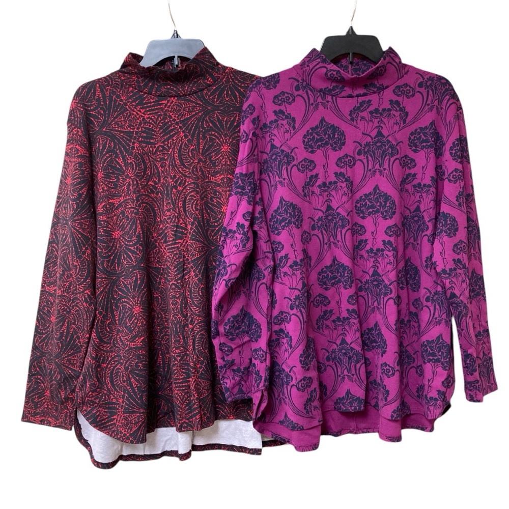 Bundle of 2 Chicos 4 US Size XXL Mock neck 100% Pima Cotton Tops